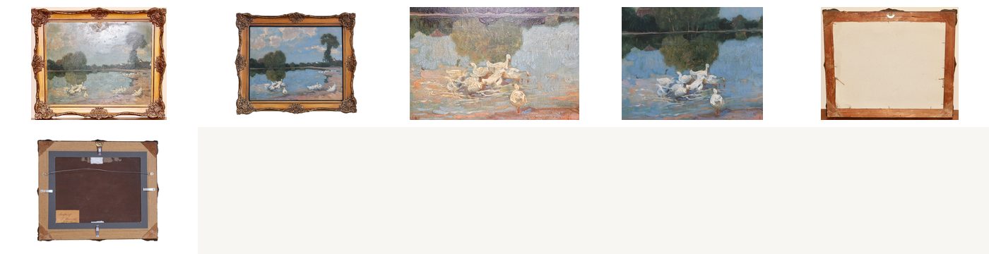 Paul Harnisch, Geese by a Farm Pond: Restoration and Condition
