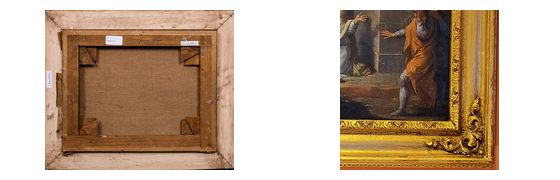 The oil on canvas, "The Stoning of St Stephen": Frame and Back Side