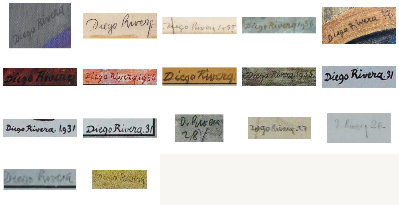 La Ofrenda study: Comparison With Documented Rivera Signatures