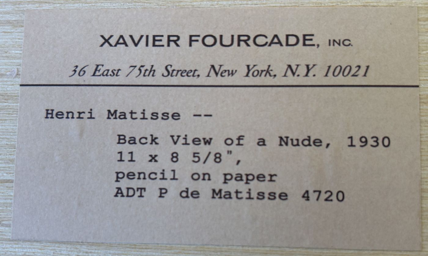 Back View of a Nude: The Xavier Fourcade Label