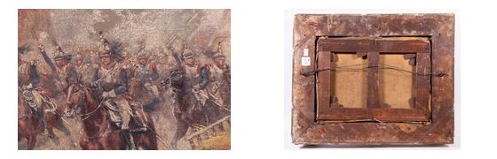 Hussars Traversant un Village: Reverse side