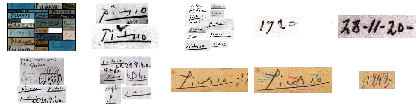 Picasso 1949 study: Authenticity Examination of Signature Q1