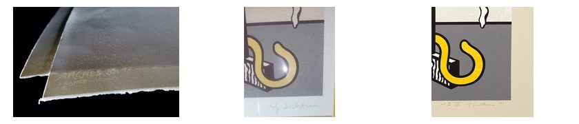 Roy Lichtenstein signature study: Materials: Arches 88 Paper and Print Quality