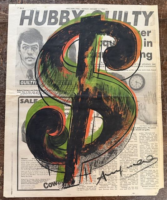 Andy Warhol Dollar Sign newspaper image authentication evidence image 1