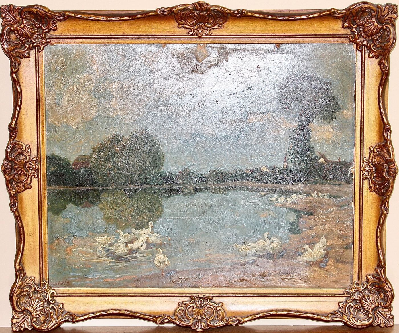 Historic & Old Master Cases Paul Harnisch, Geese by a Farm Pond authentication evidence image 2