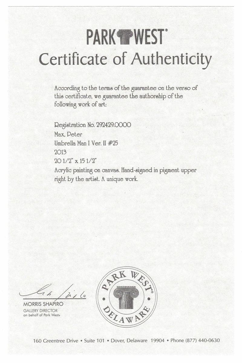 Peter Max Umbrella Man I authentication evidence image 5