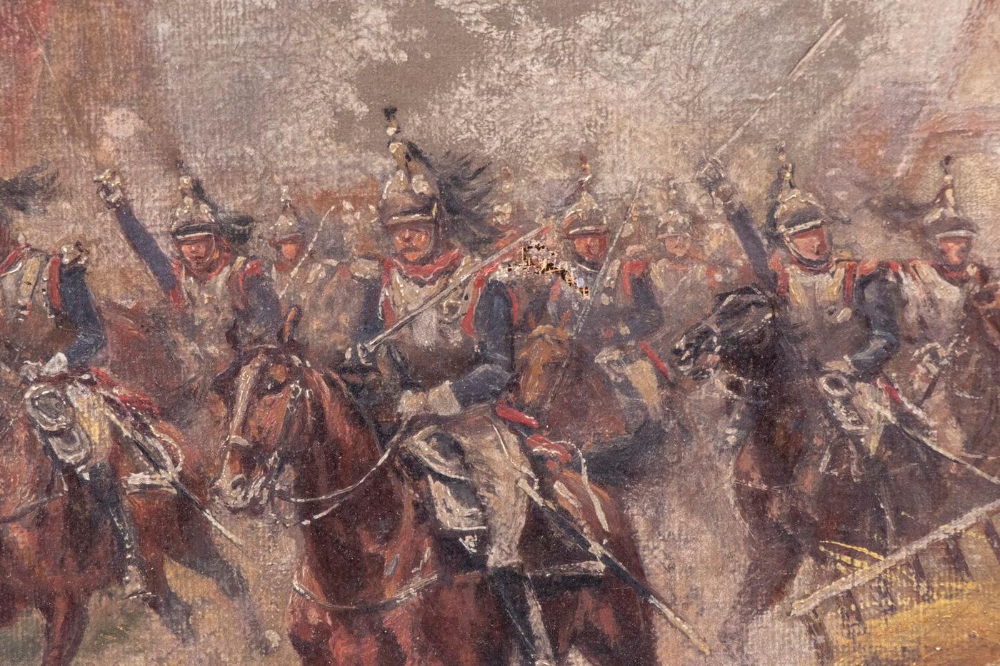 Paul Emile Leon Perboyre Hussars Traversant un Village authentication evidence image 4