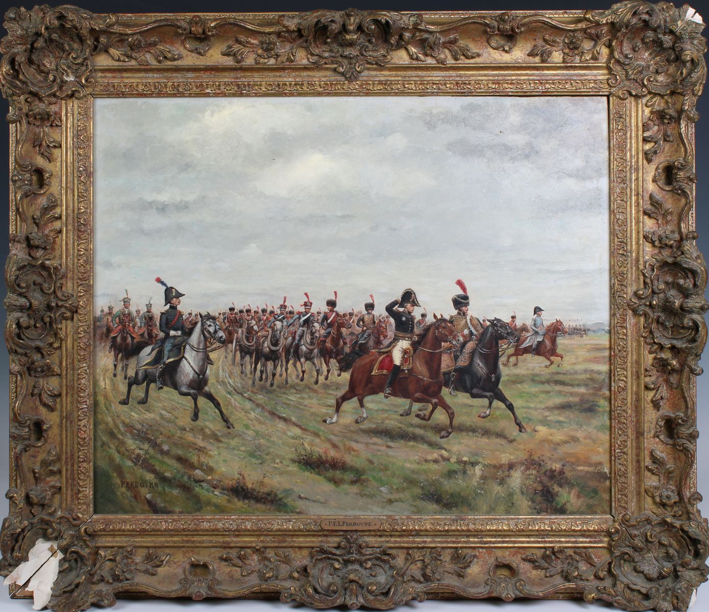 Paul Emile Leon Perboyre Hussars Traversant un Village authentication evidence image 7