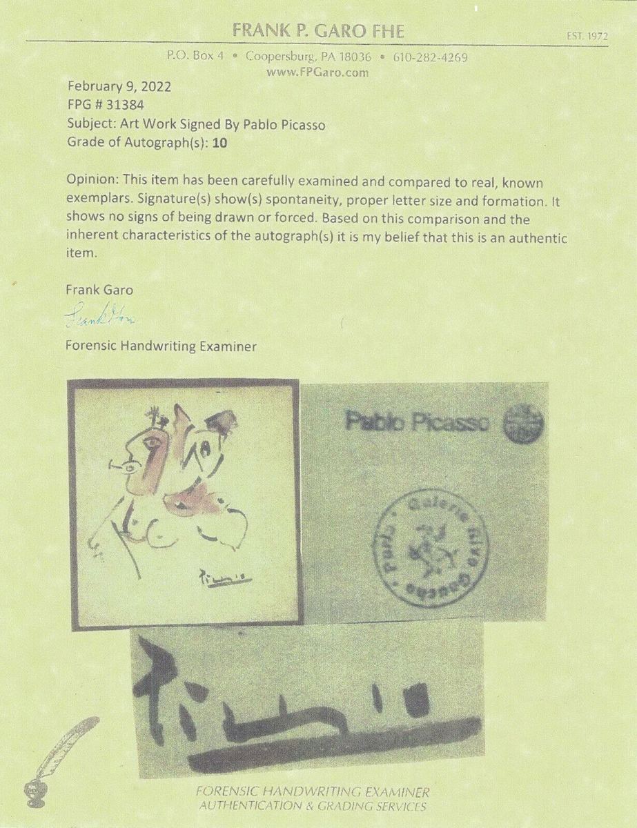 Pablo Picasso Picasso drawing study authentication evidence image 4