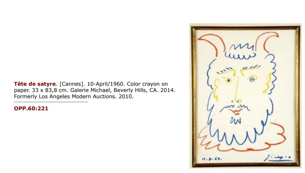 Pablo Picasso Faune rieur (Pour Madame Coudert) authentication evidence image 6