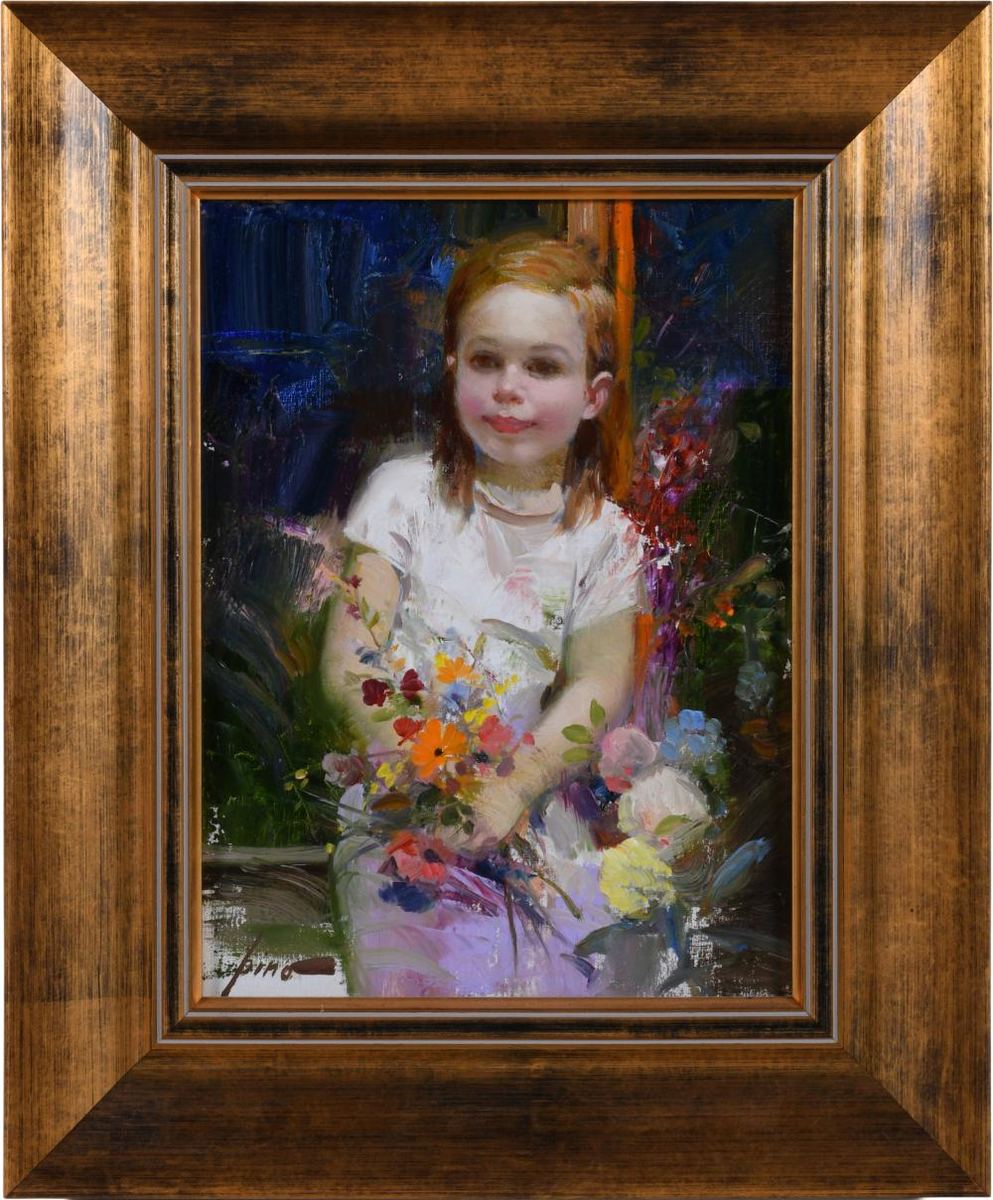 Pino Daeni Flower Girl authentication evidence image 1