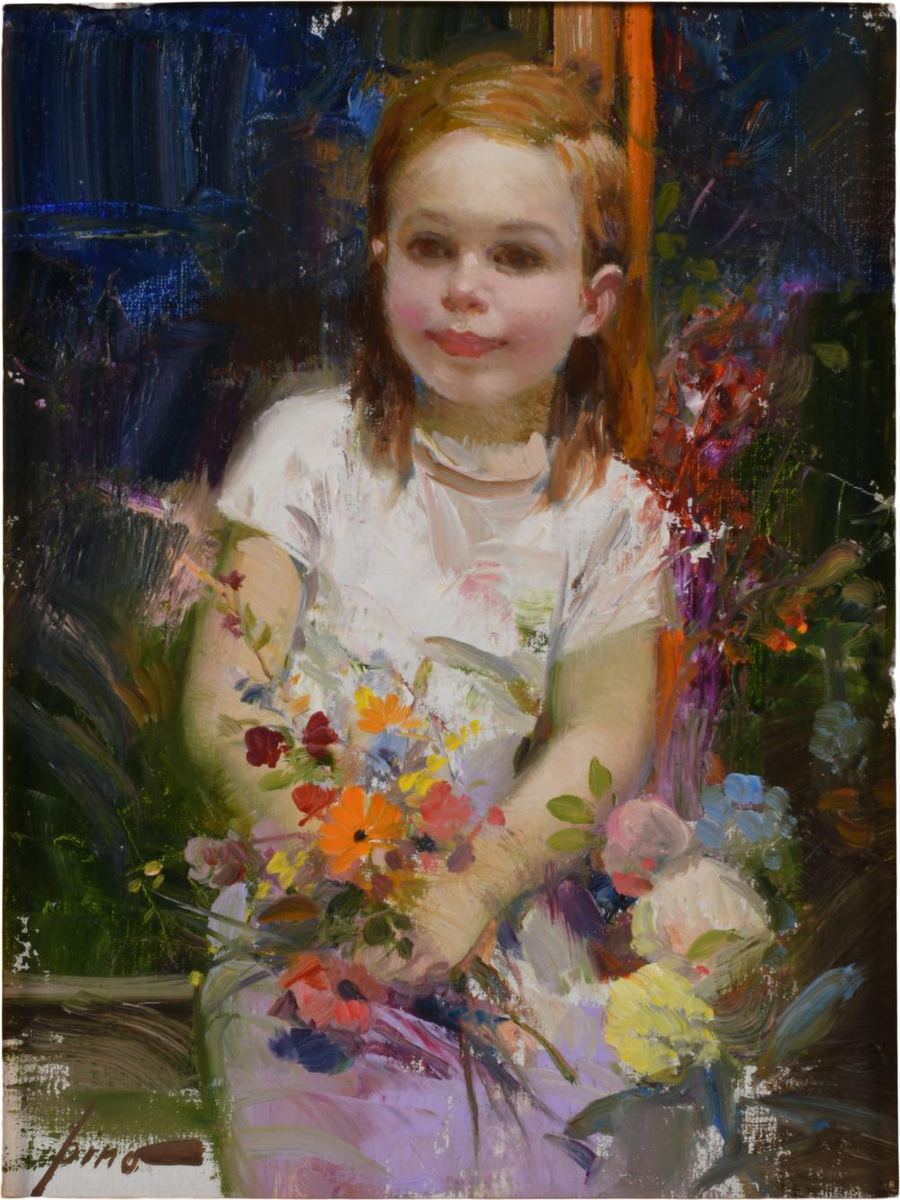 Pino Daeni Flower Girl authentication evidence image 4