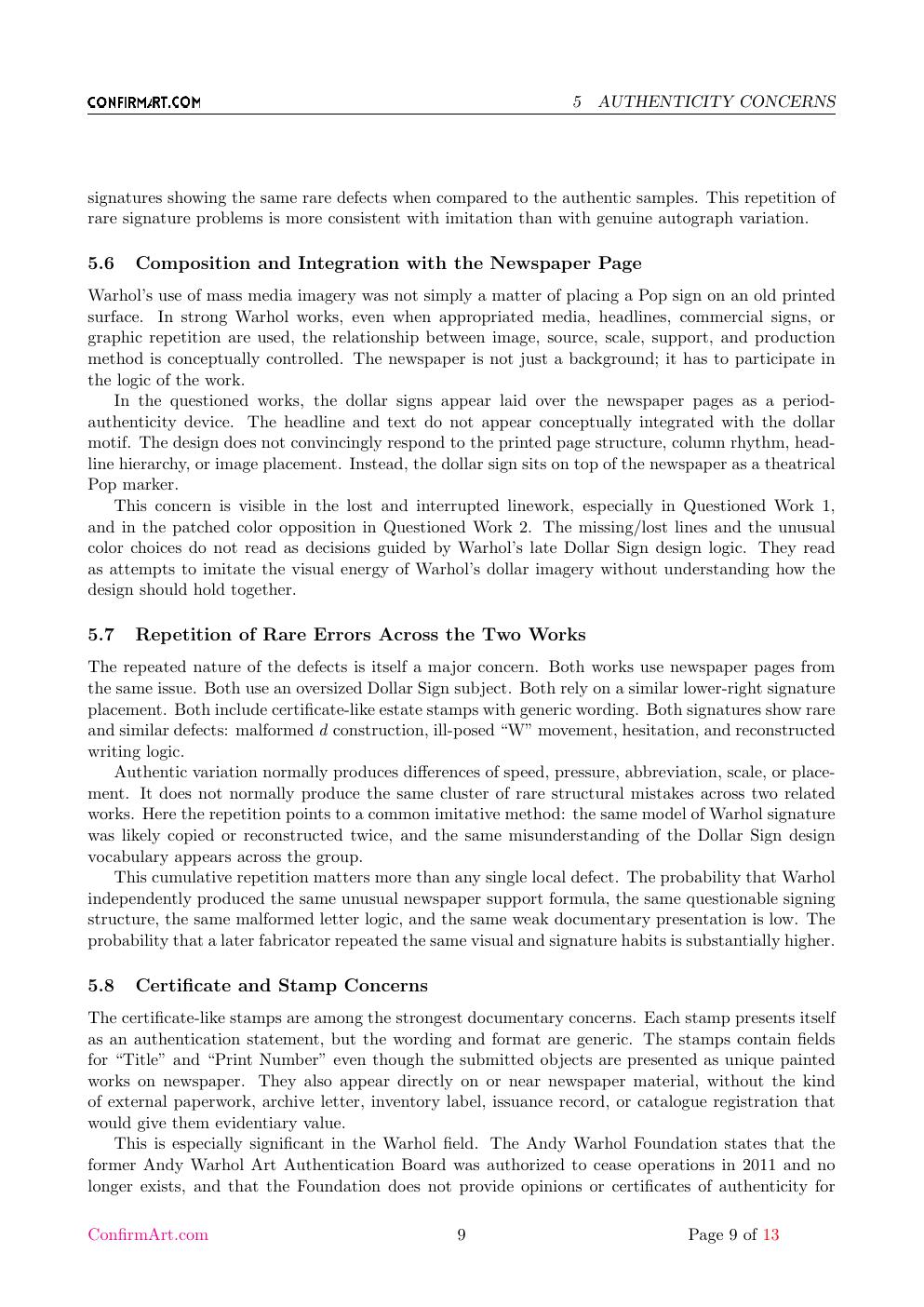 Dollar Sign newspaper image report sample page 9