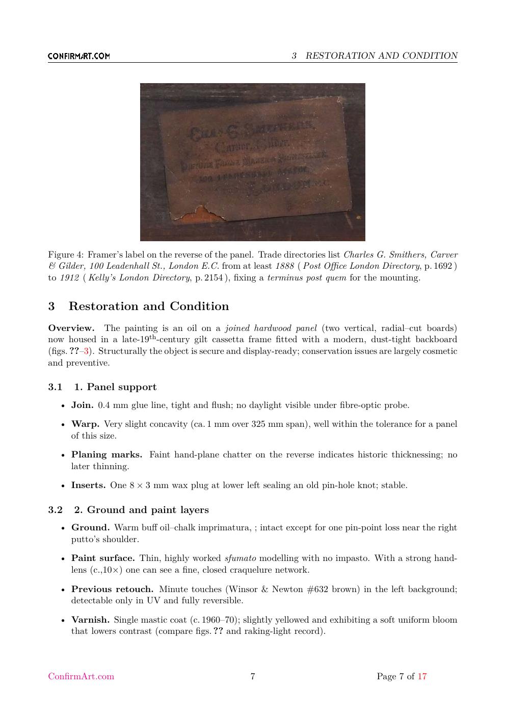 d'après Correggio report sample page 7