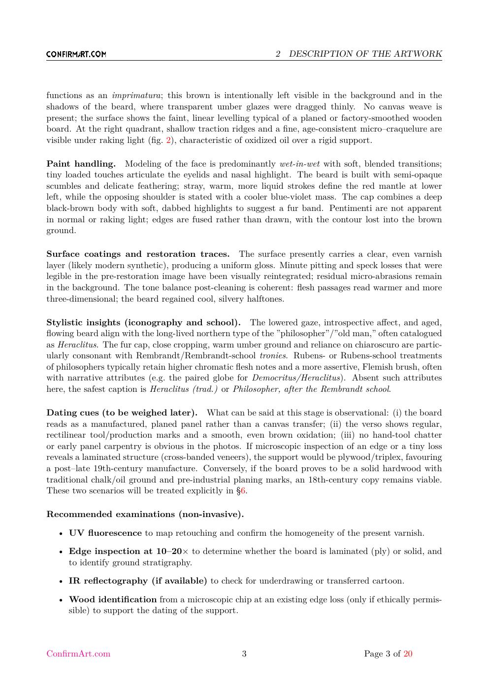 Portrait of an Old Man report sample page 3