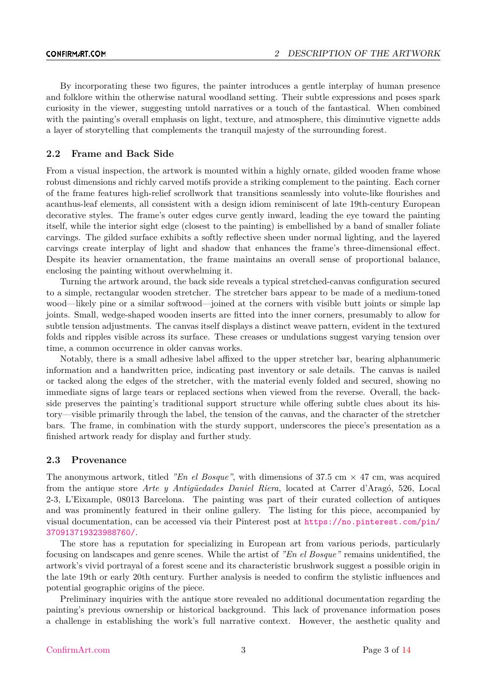 En el Bosque report sample page 3