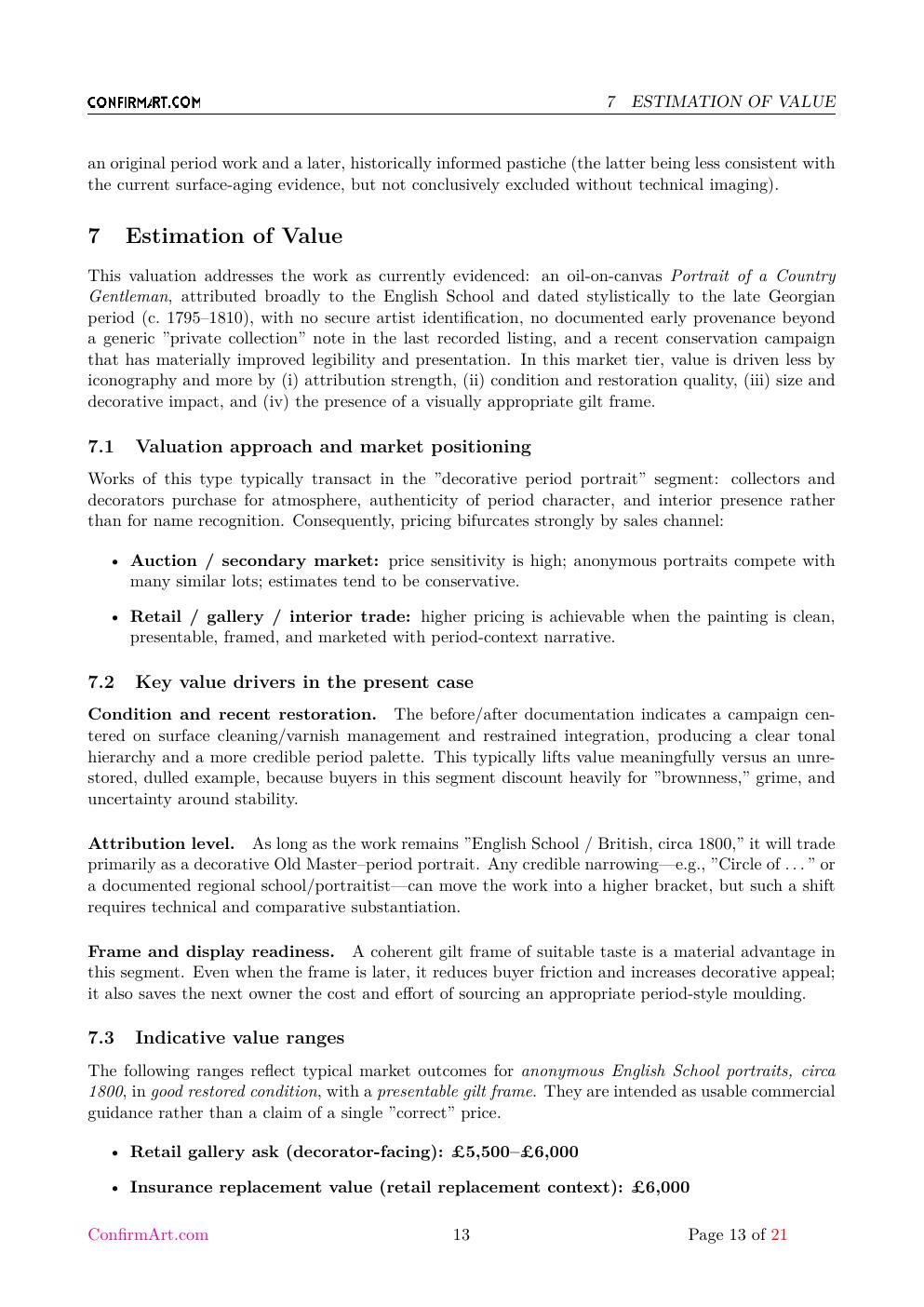 Portrait of an English Gentleman report sample page 13