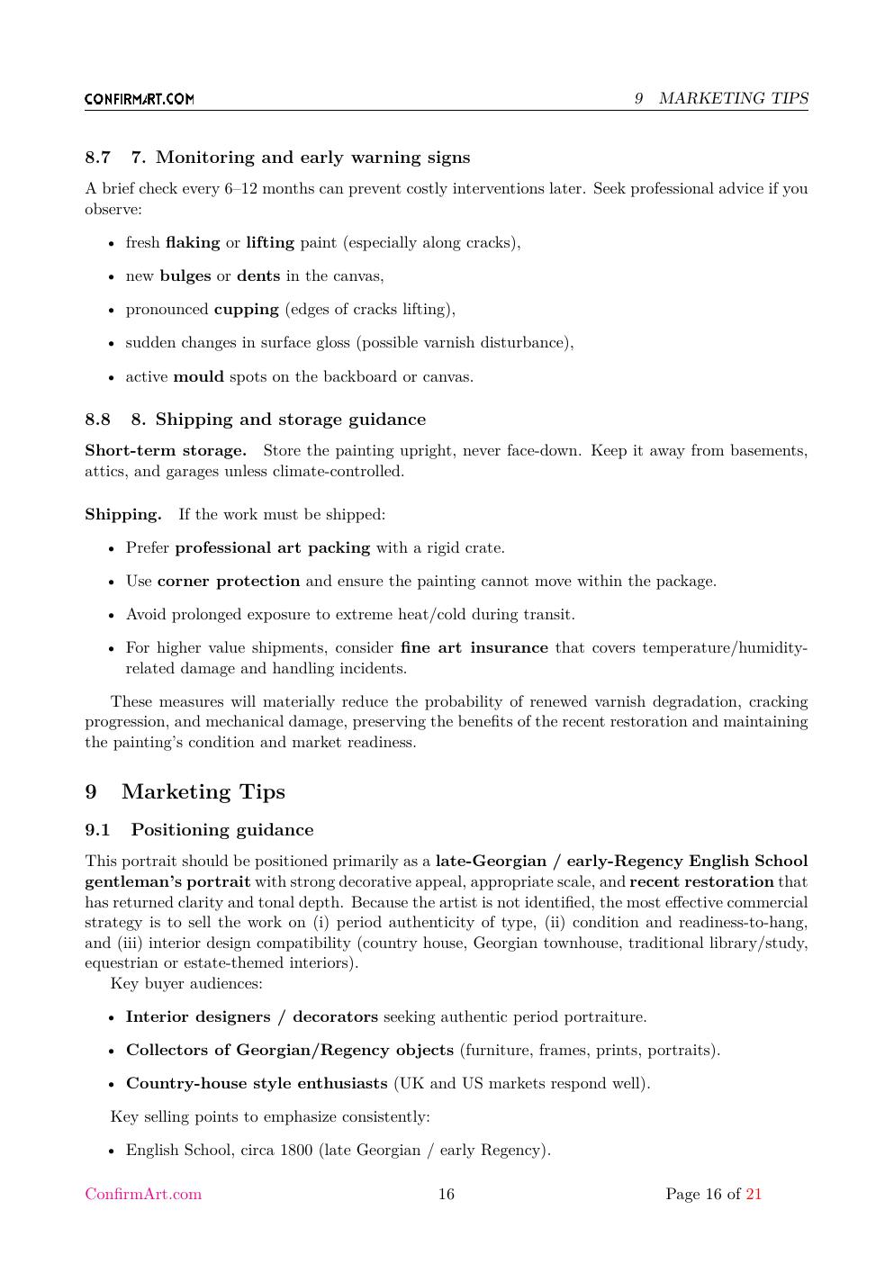 Portrait of an English Gentleman report sample page 16