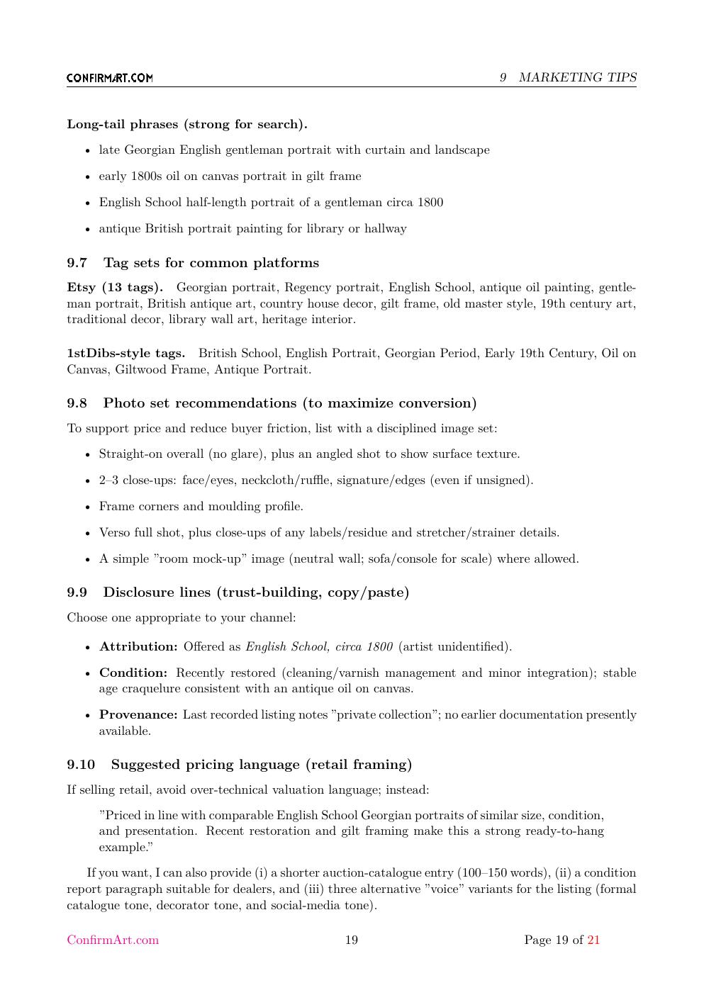 Portrait of an English Gentleman report sample page 19