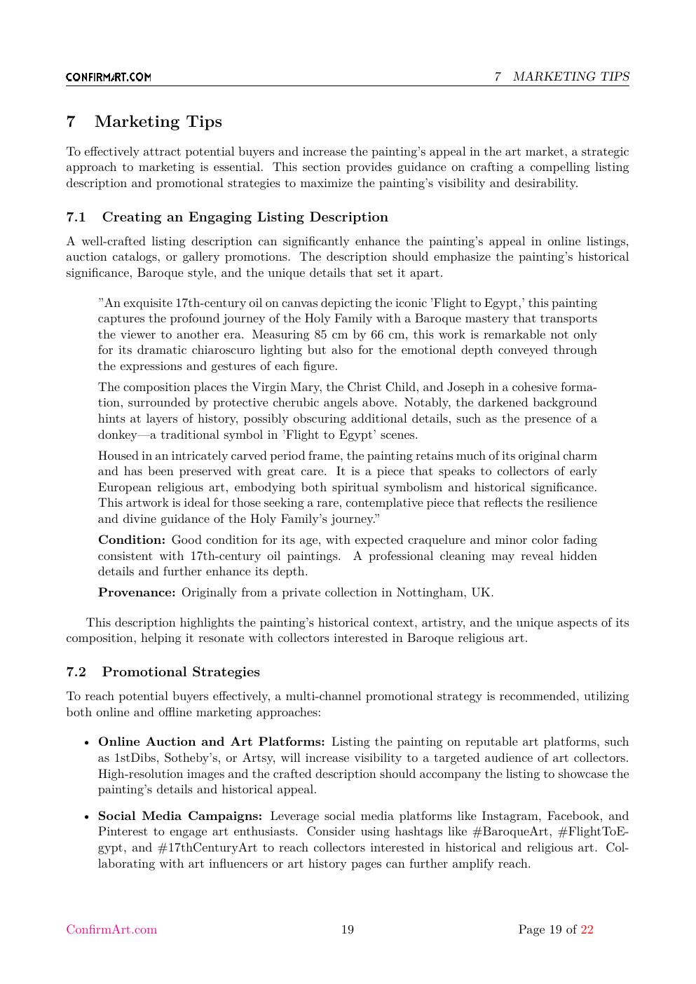 Flight to Egypt report sample page 19