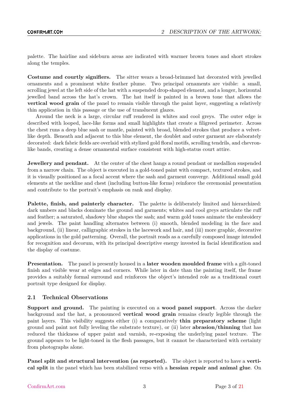 Portrait associated with King James report sample page 3