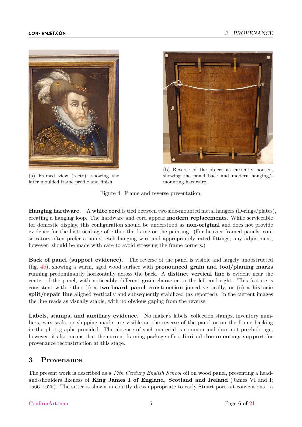 Portrait associated with King James report sample page 6
