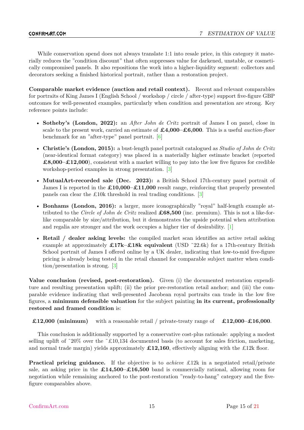 Portrait associated with King James report sample page 15