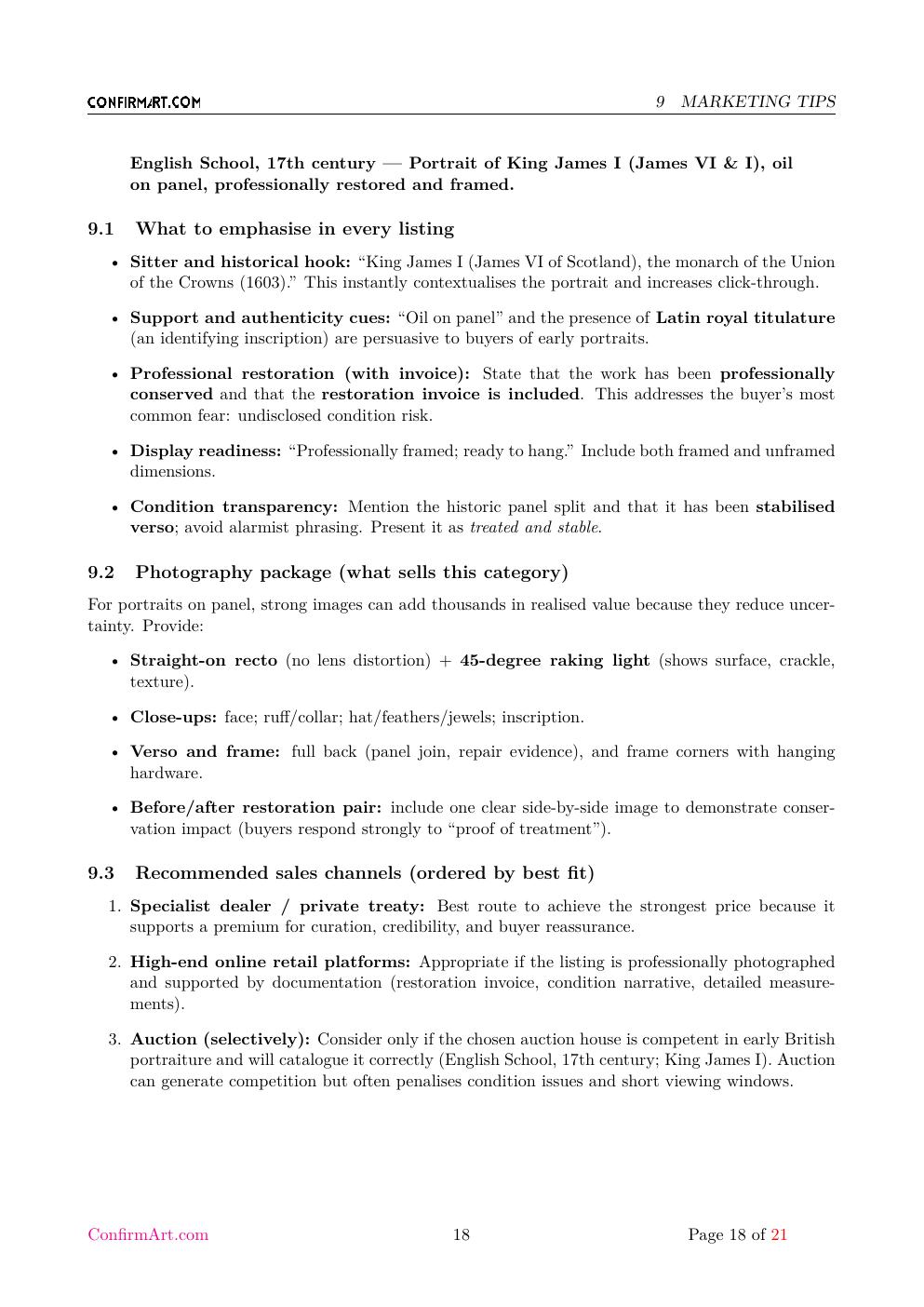 Portrait associated with King James report sample page 18
