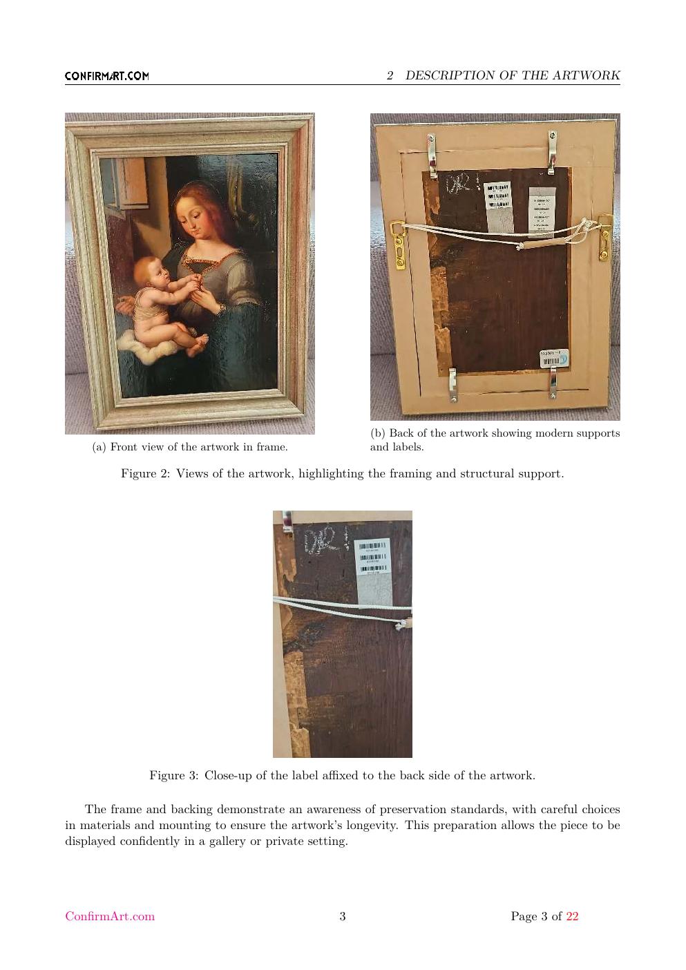 The Holy Family report sample page 3
