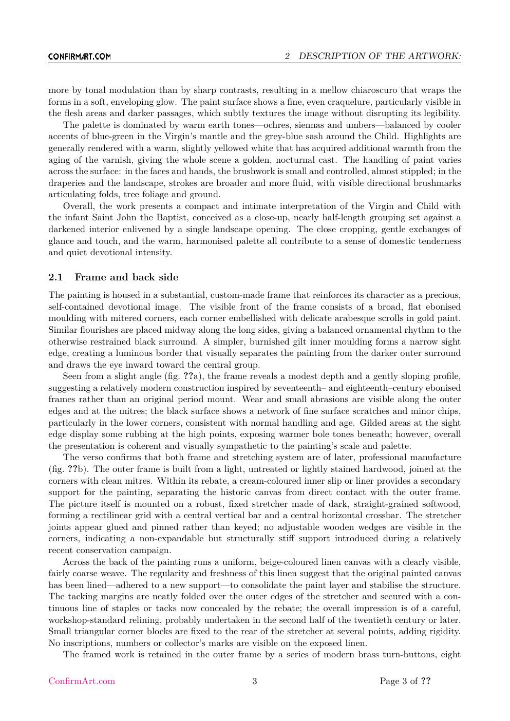 Virgin and Child with the Infant Saint John the Baptist report sample page 3