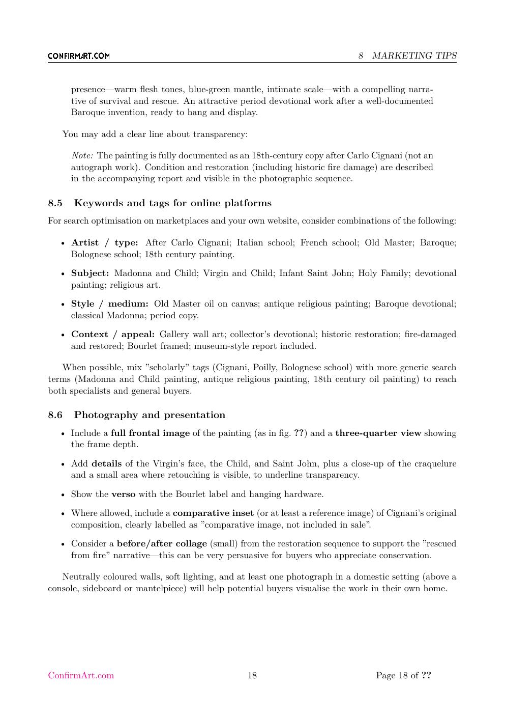 Virgin and Child with the Infant Saint John the Baptist report sample page 18