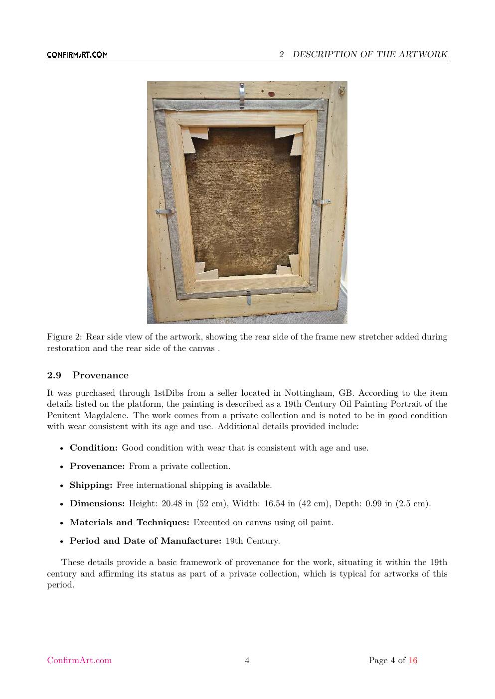 Penitent Mary Magdalene report sample page 4