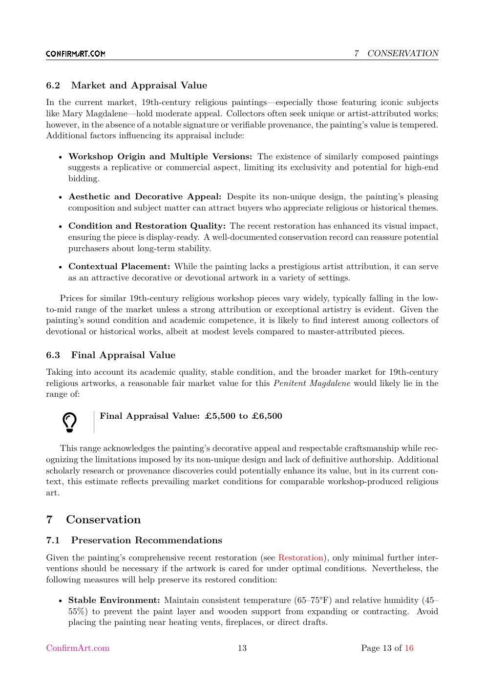 Penitent Mary Magdalene report sample page 13