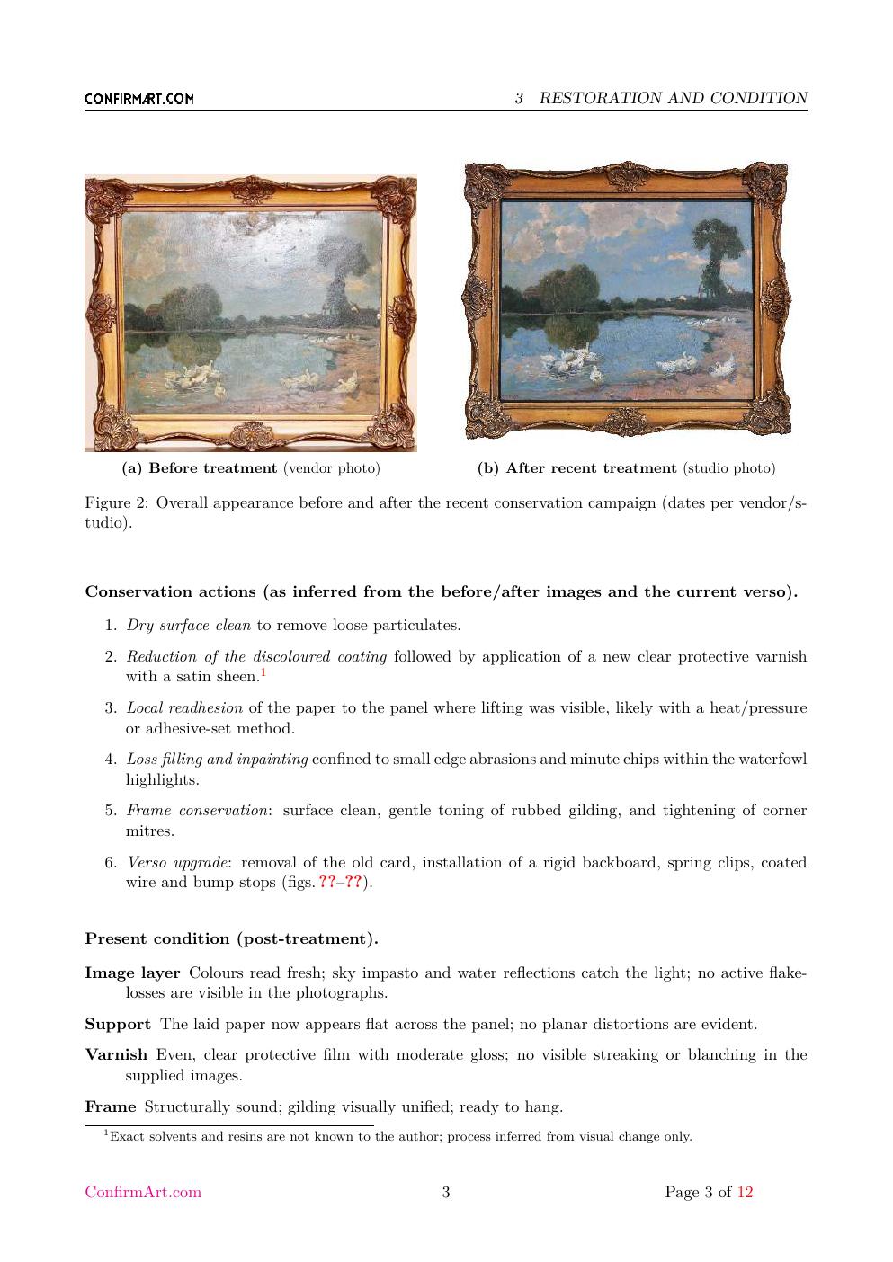 Paul Harnisch, Geese by a Farm Pond report sample page 3