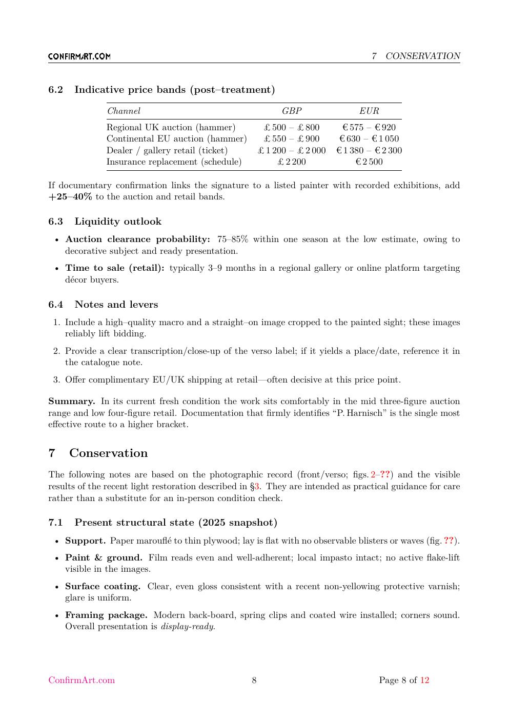 Paul Harnisch, Geese by a Farm Pond report sample page 8