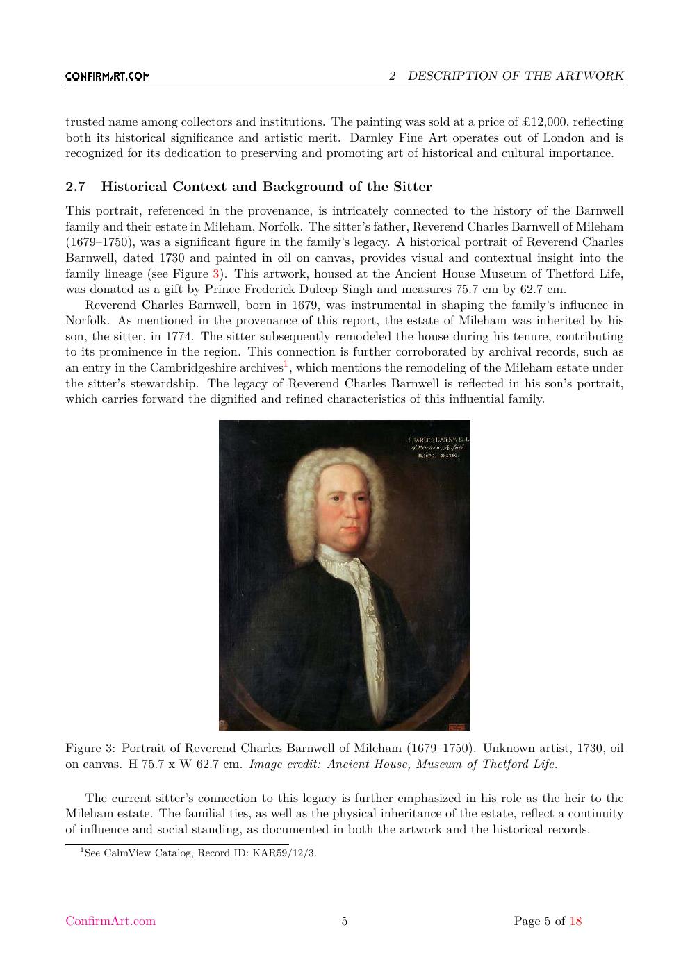 Portrait of Charles Barnwell report sample page 5