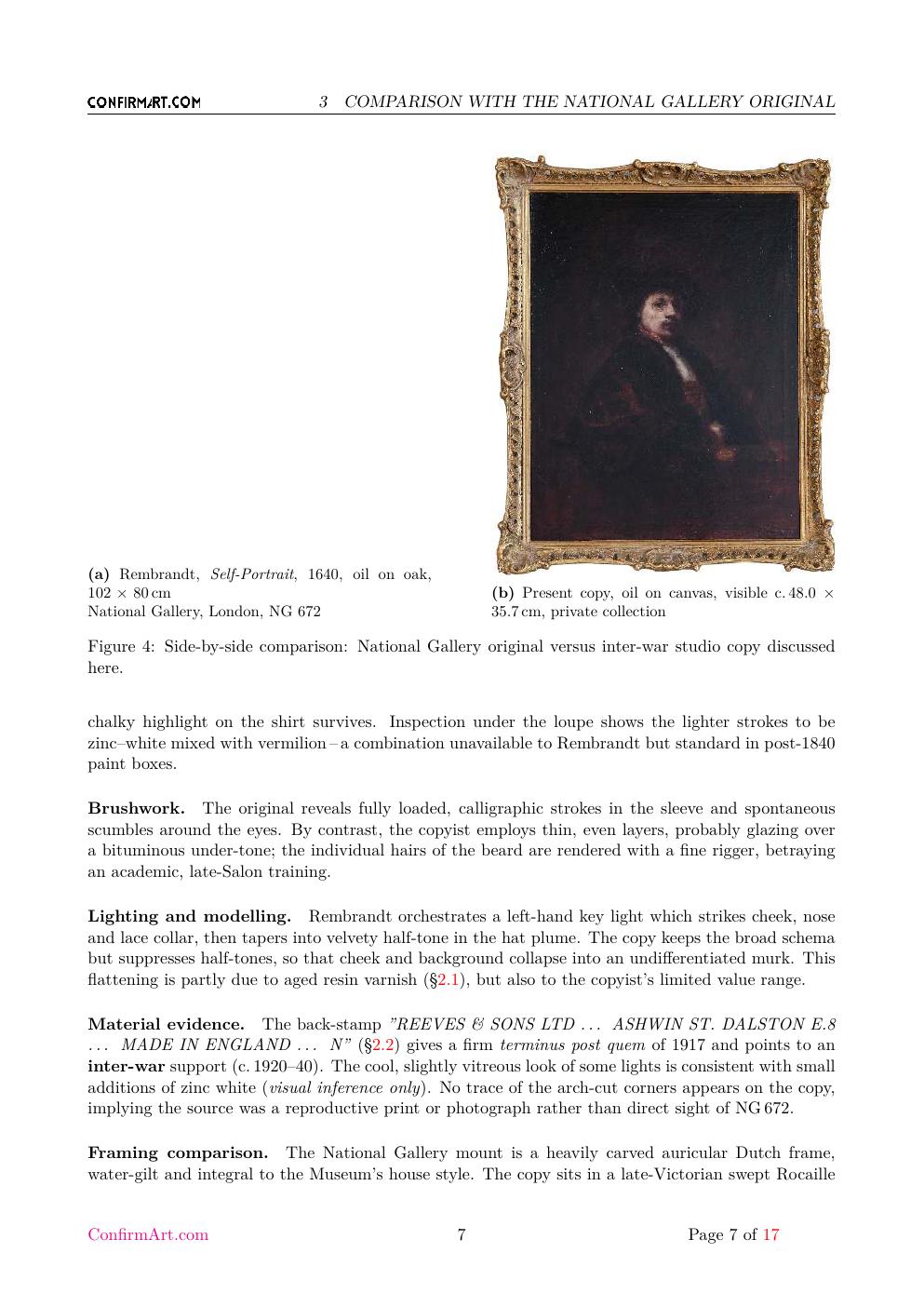Obverse of the painting in its late-Victorian swept frame report sample page 7