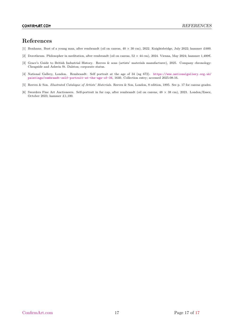 Obverse of the painting in its late-Victorian swept frame report sample page 17