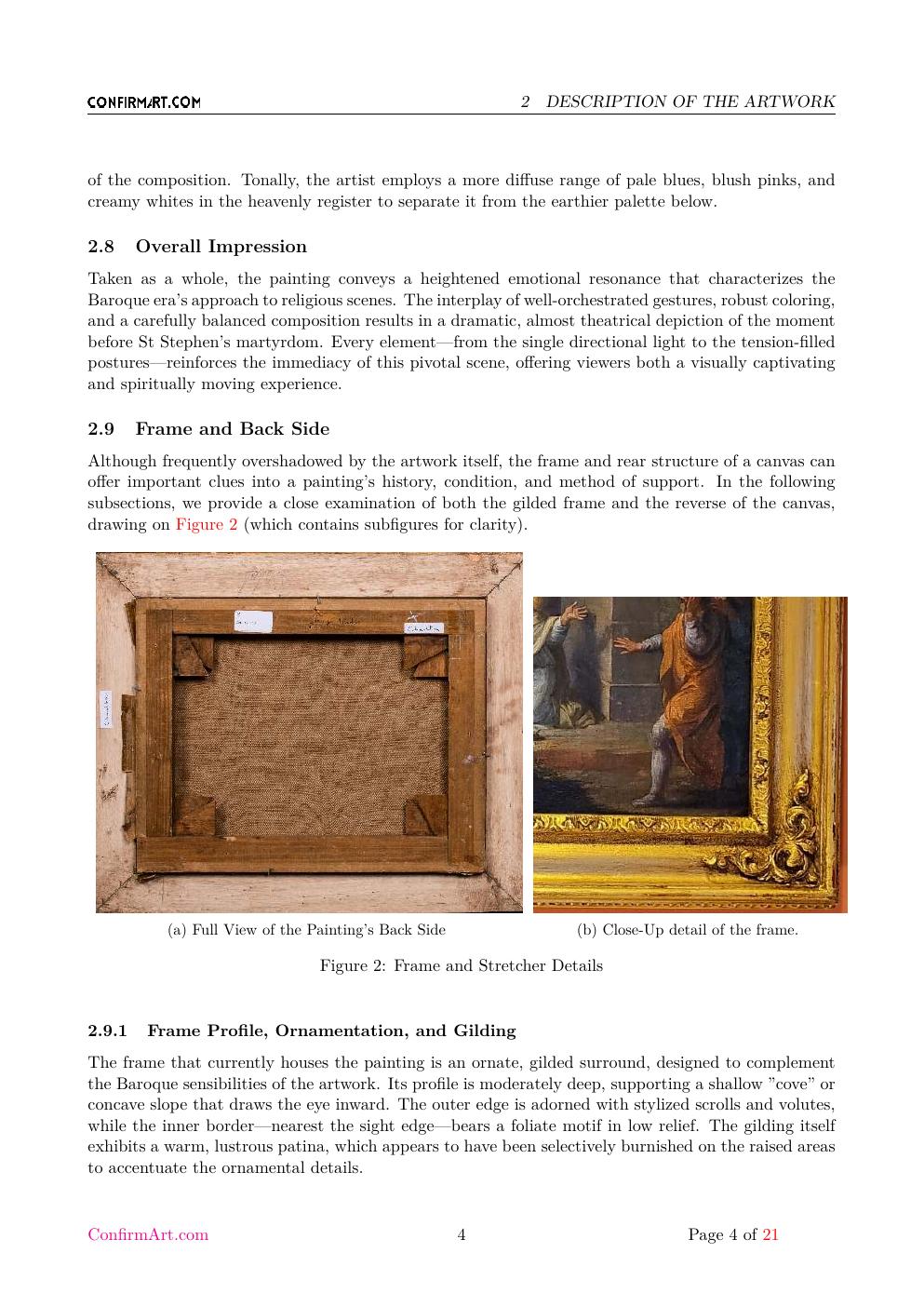 The oil on canvas, "The Stoning of St Stephen" report sample page 4