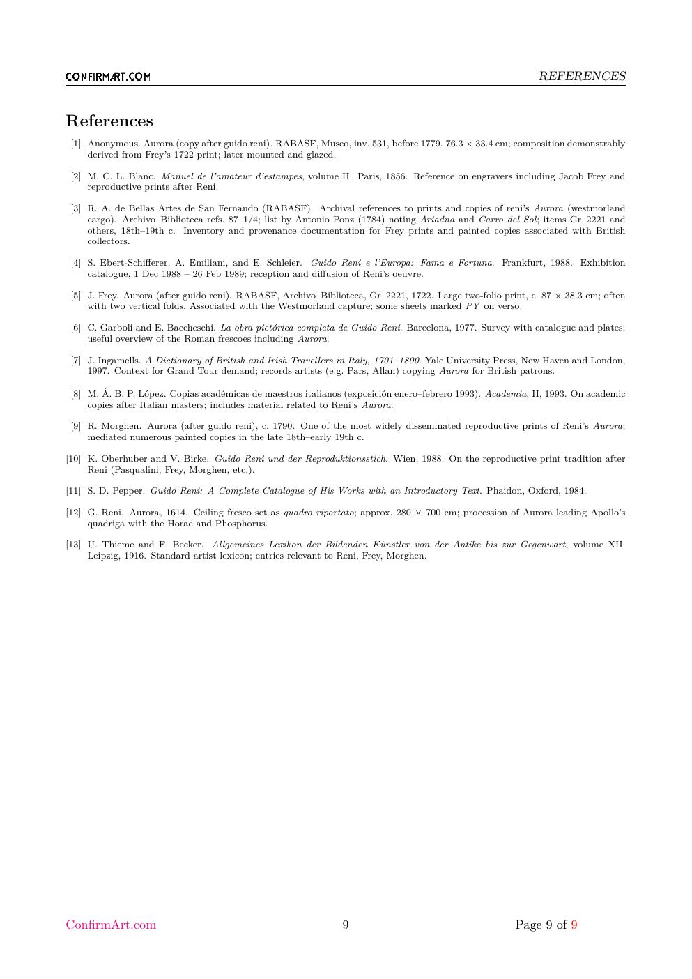 The Chariot of Aurora report sample page 9