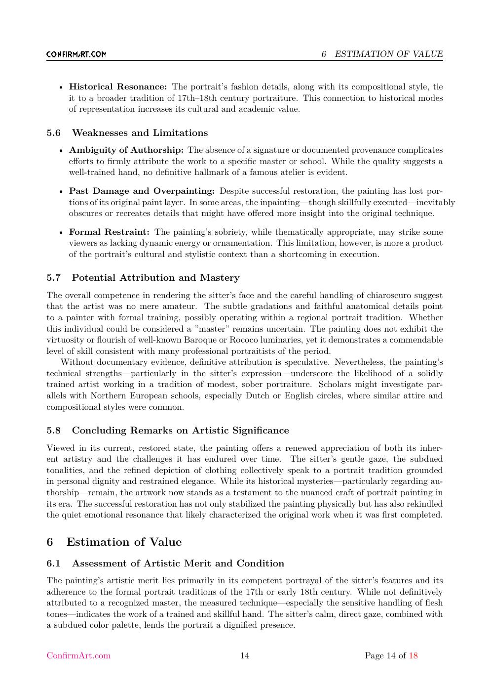 Portrait of a Woman report sample page 14