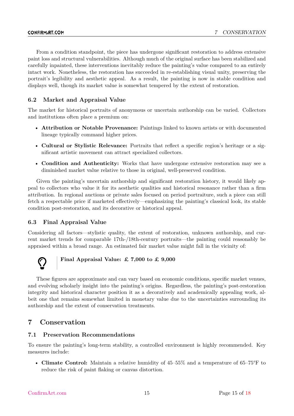 Portrait of a Woman report sample page 15