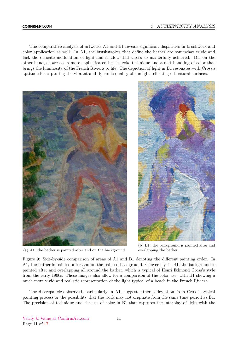 Painting attributed to Henri Edmond Cross report sample page 11