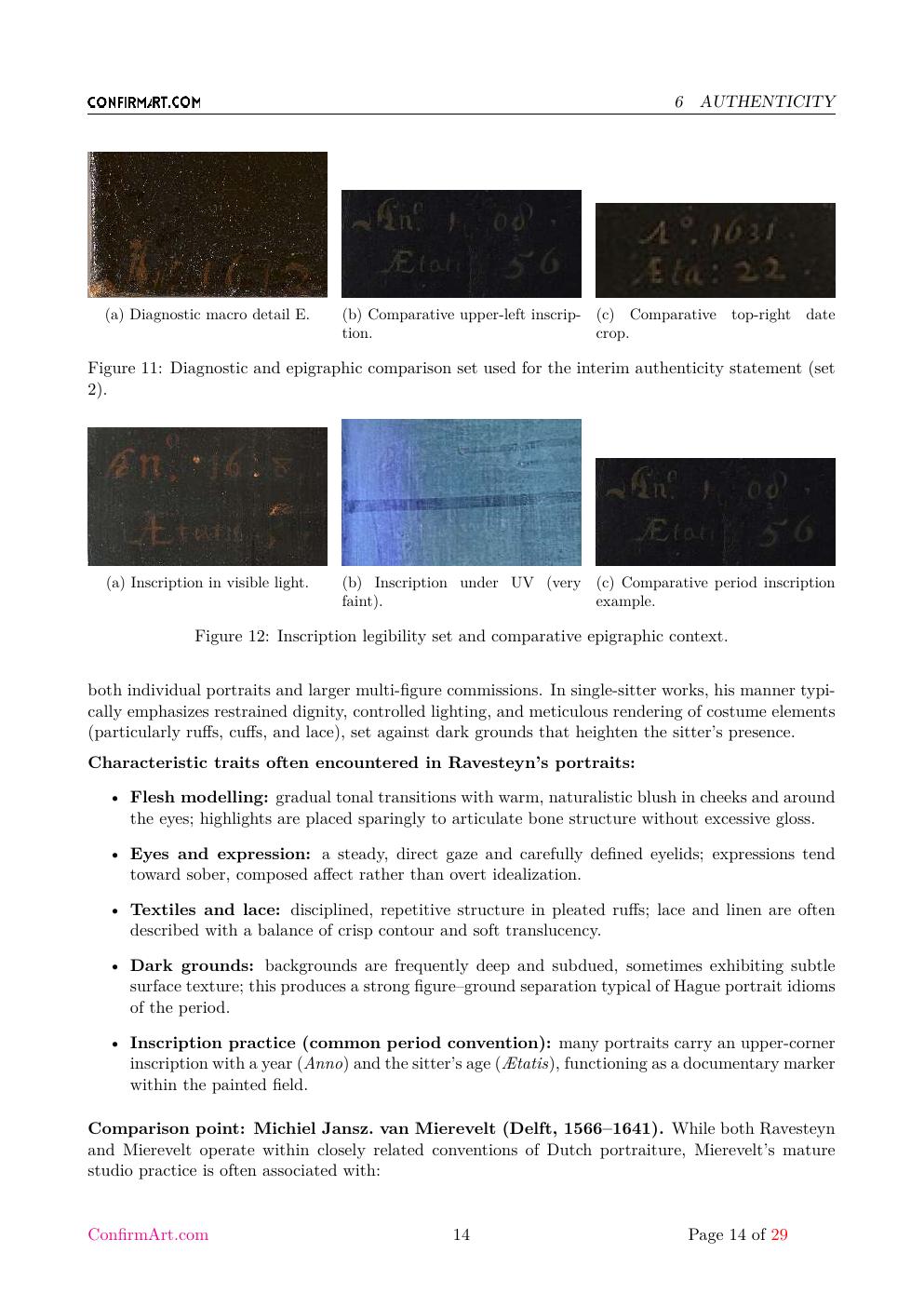 Portrait attributed to Jan Anthonisz. van Ravesteyn report sample page 14