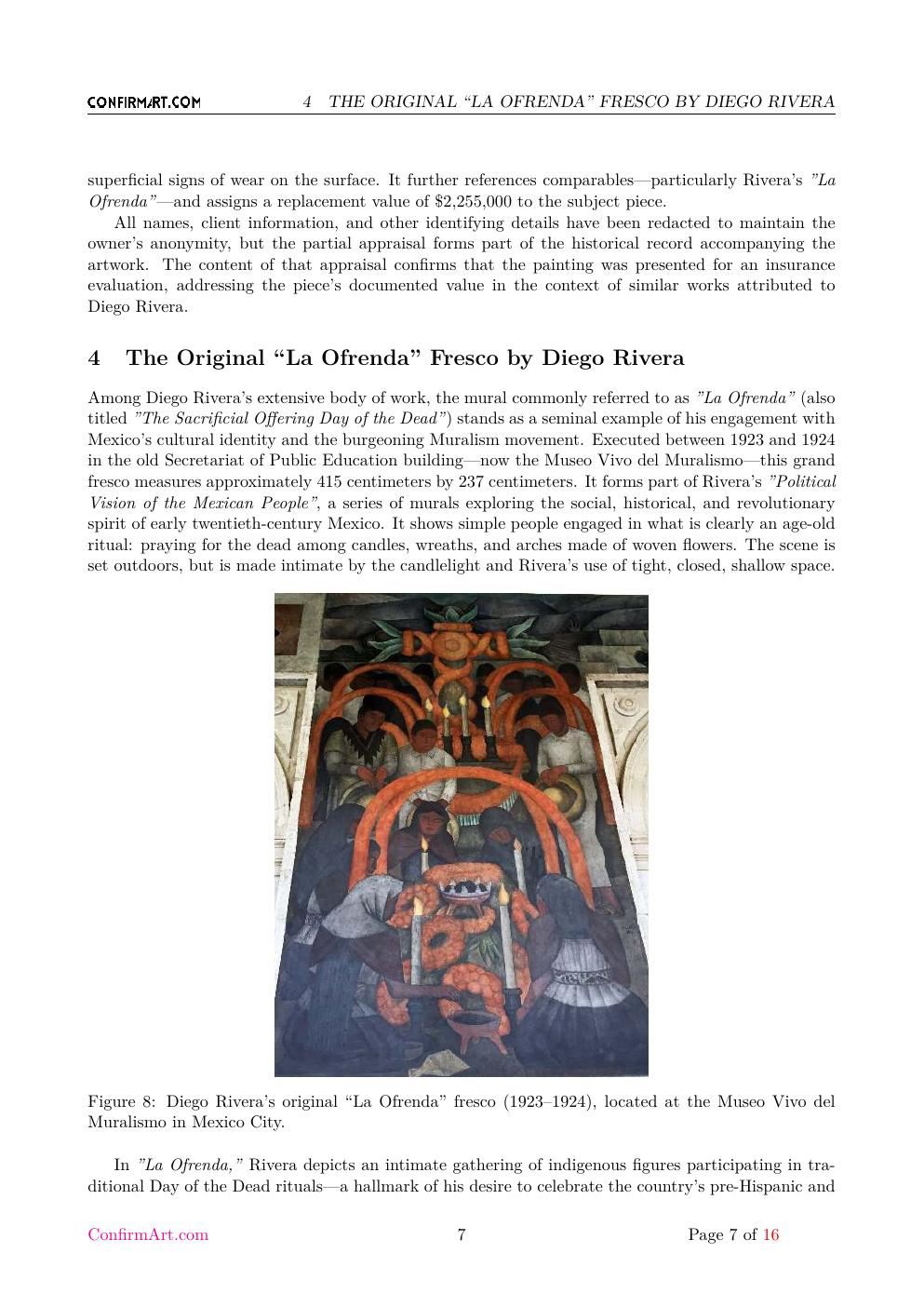 La Ofrenda study report sample page 7