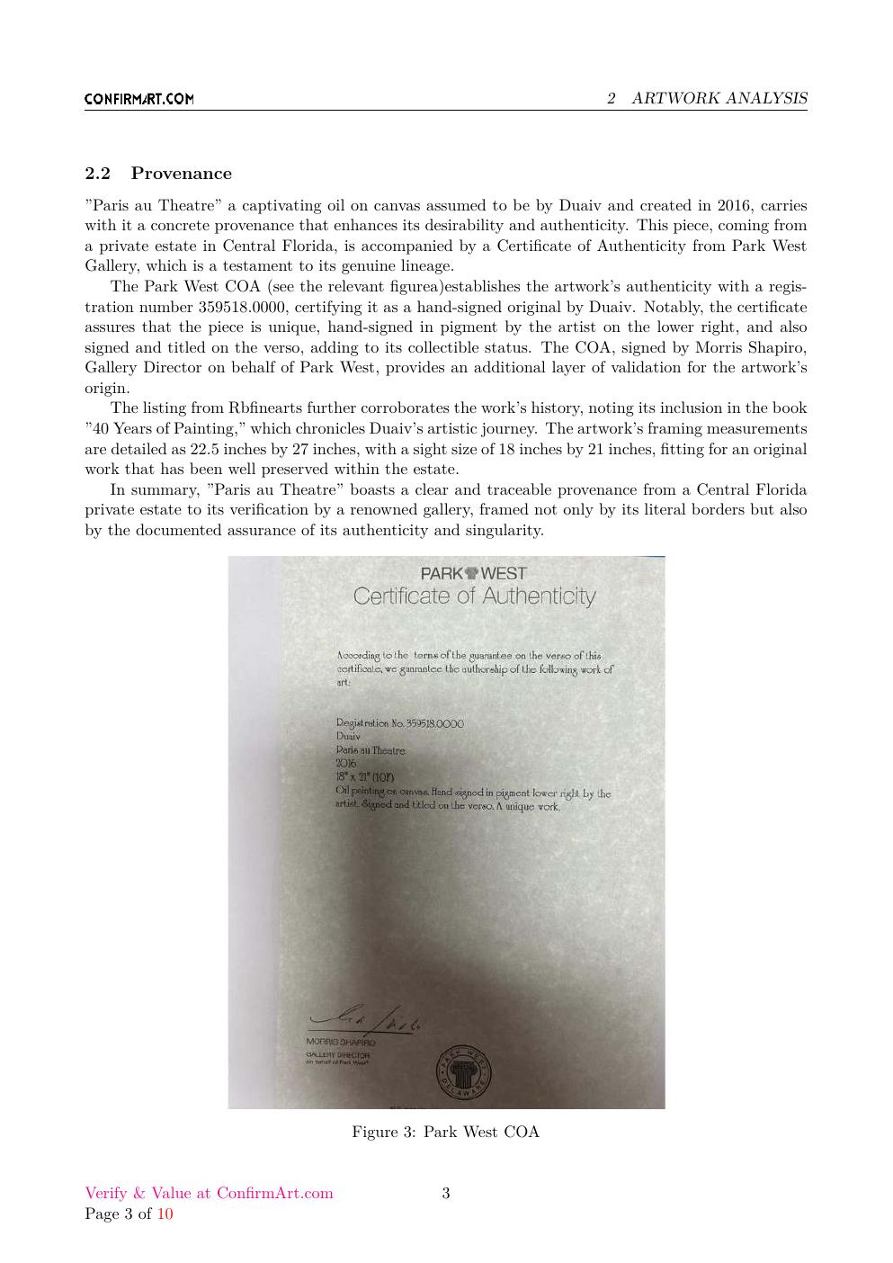 Paris au Theatre report sample page 3