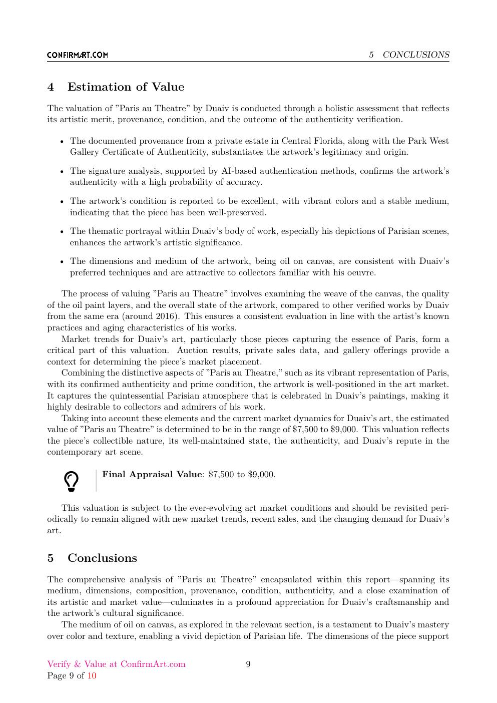 Paris au Theatre report sample page 9