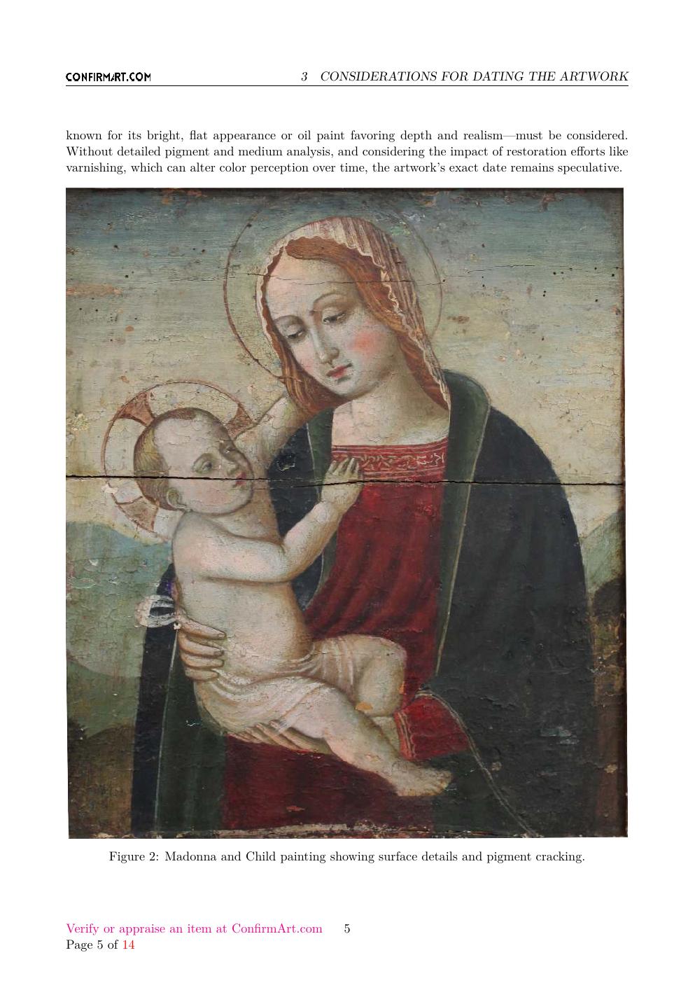 Italian Paintings 13th and 14th Centuries report sample page 5