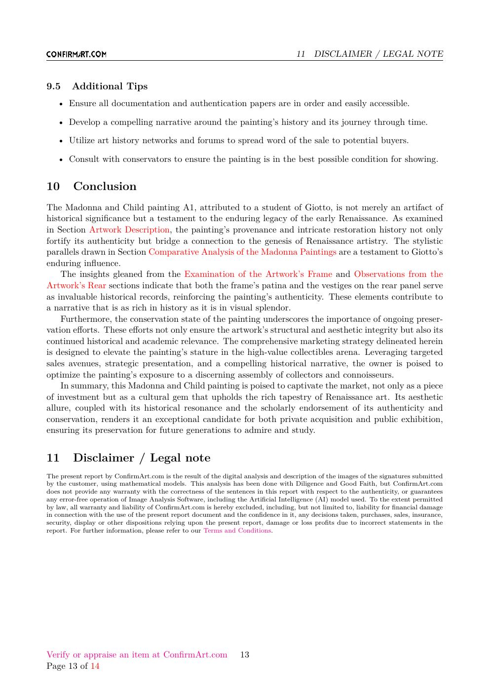 Italian Paintings 13th and 14th Centuries report sample page 13