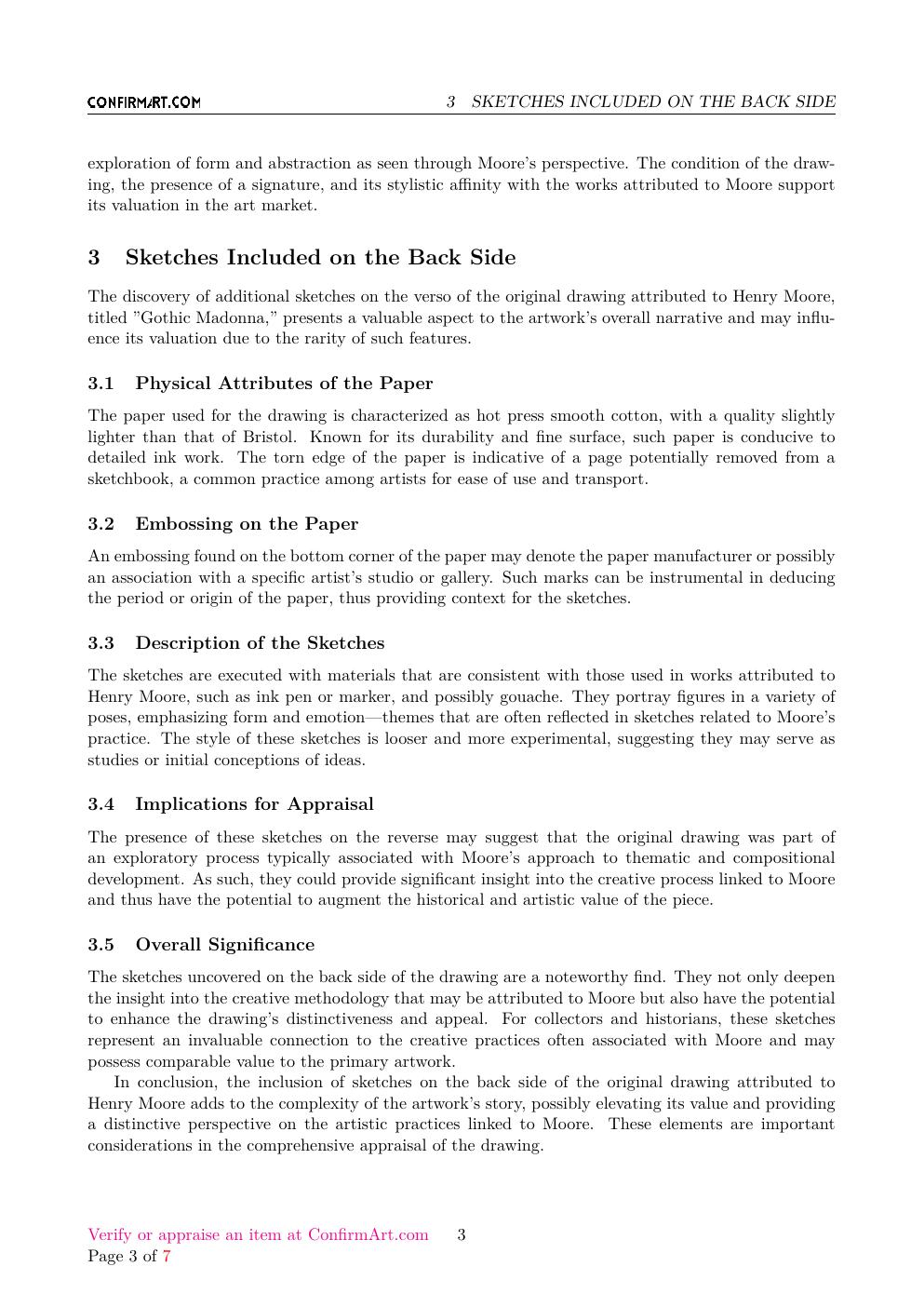 Gothic Madonna report sample page 3